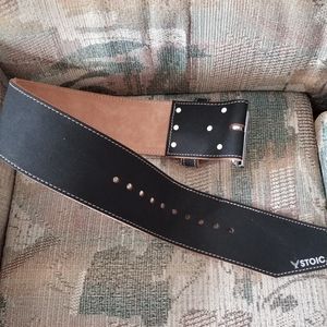 Stoic leather weightlifting belt